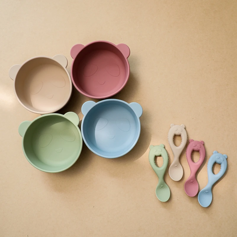 New Silicone Baby Feeding Bowl Tableware for Kids Waterproof Suction Bowl Feeding Bowl BPA Free Silicone Dishes for Baby Bowl 3