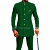 Solid 2 Pieces Men Suits New African Style Men's Formal Business/Wedding Suits Stand Collar Single Breasted Long Blazer Pants