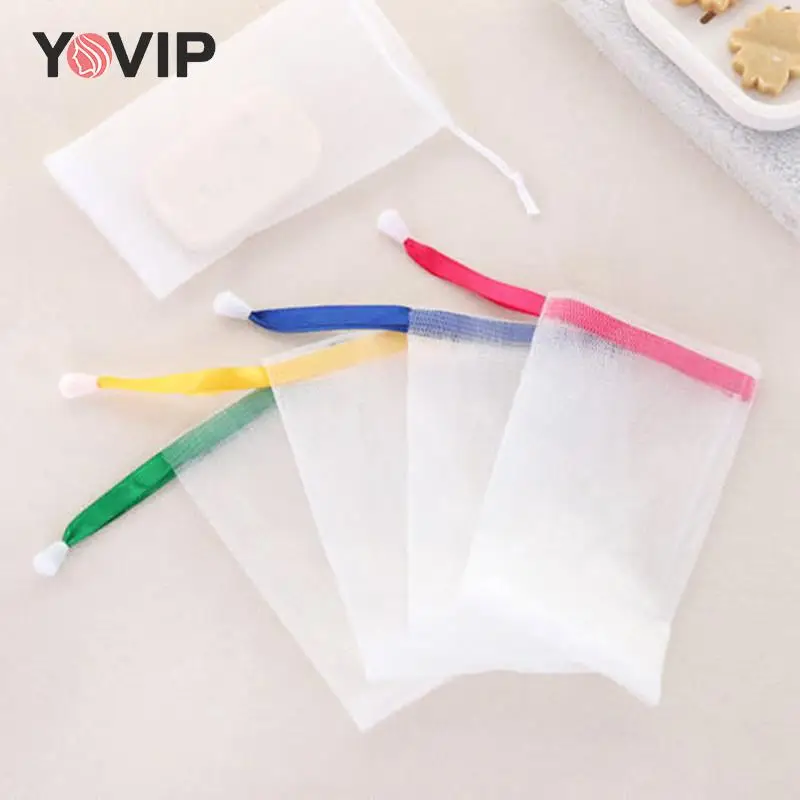 10Pcs Mesh Soap Bag Saver Pouch Bar Soap Exfoliating Mesh Bags For Shower Bubble Foam Net Pocket Color Random 4