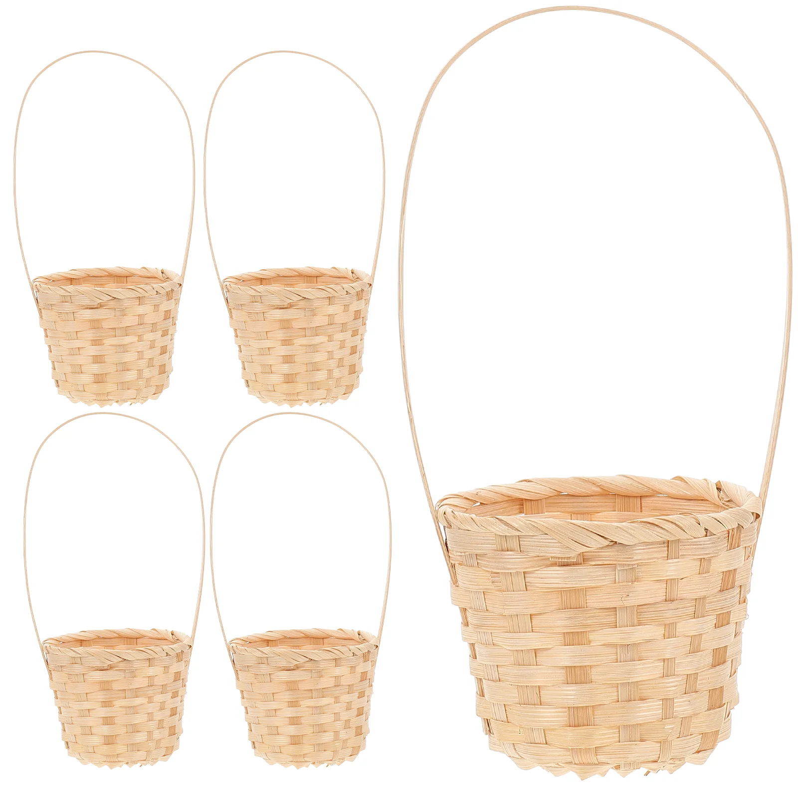 

Bamboo Woven Storage Baskets Miniature Flower Basket Hand-Woven Flower Basket Multi-Functional Basket Storage Holders
