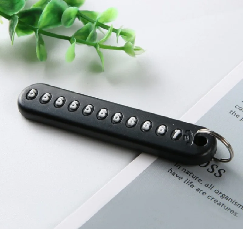 

Fashion DIY Car Motorcycle Key Ring Key Chain Anti-lost Phone Number Acesssories