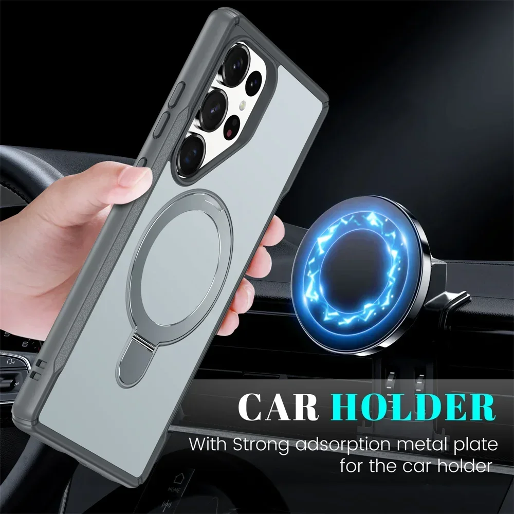 Magnetic Wireless Charger Phone Case with Stand - Protective Cover