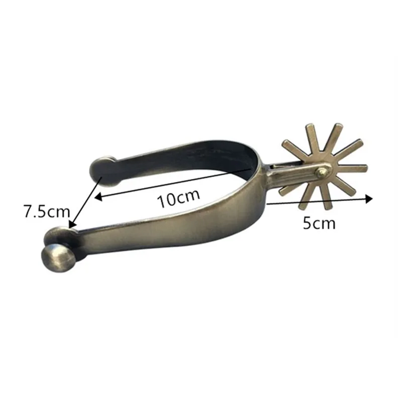 Western Spurs Gold Retro Zinc Alloy Spur 5cm Neck Rowel Horse Equipment Equestrian