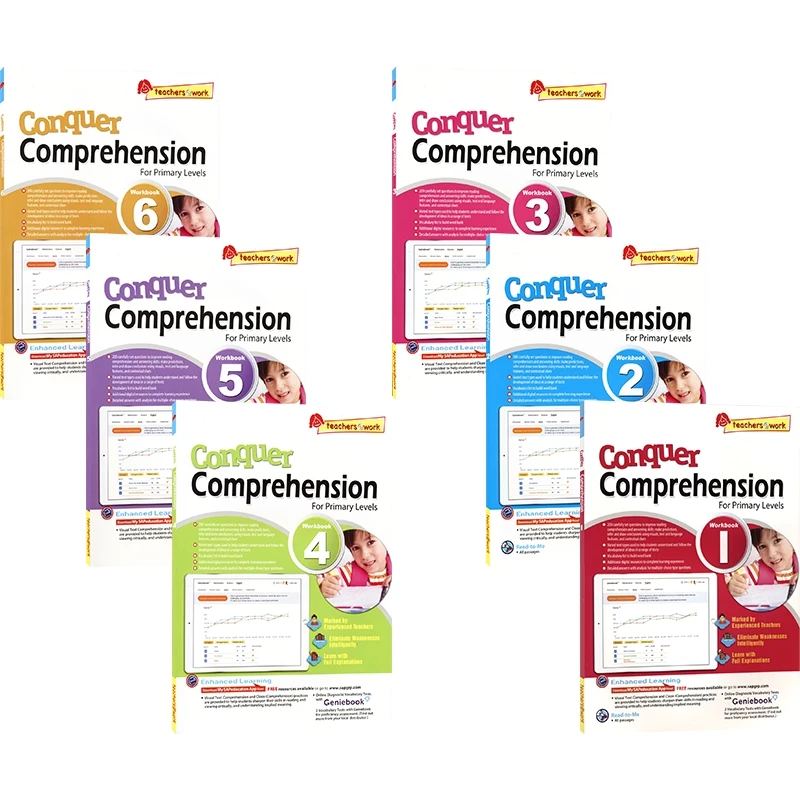 

2022 New Arrival SAP Conquer Comprehension Books For Grade 1-6 English Reading Comprehension Textbooks For Primary School Books