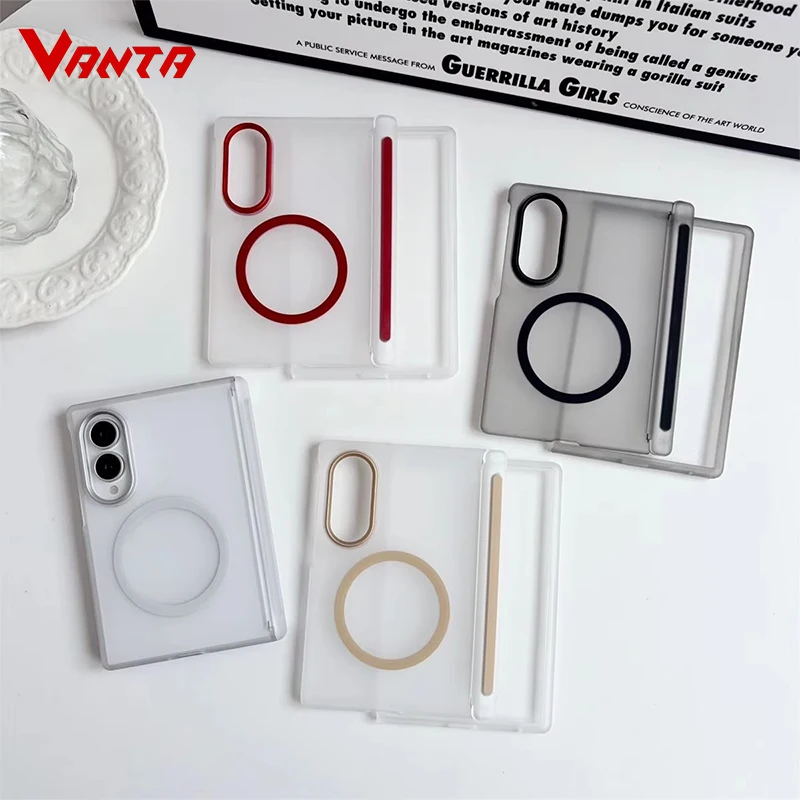 VanTaCase Matte Frosted Magnetic Ring Case – Semi-Transparent Slim Protective Cover
