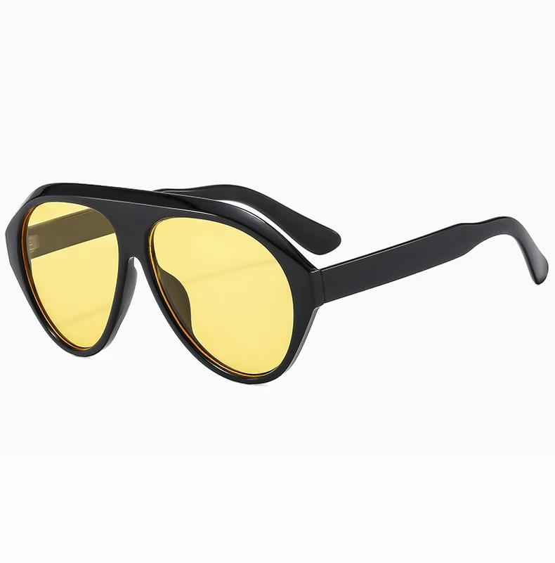Vintage Übergroße Flache Top Oval Sonnenbrille Frauen Marke Designer Beliebte Sonnenbrille Punk Outdoor Fahren Brillen UV400 – Detail 21