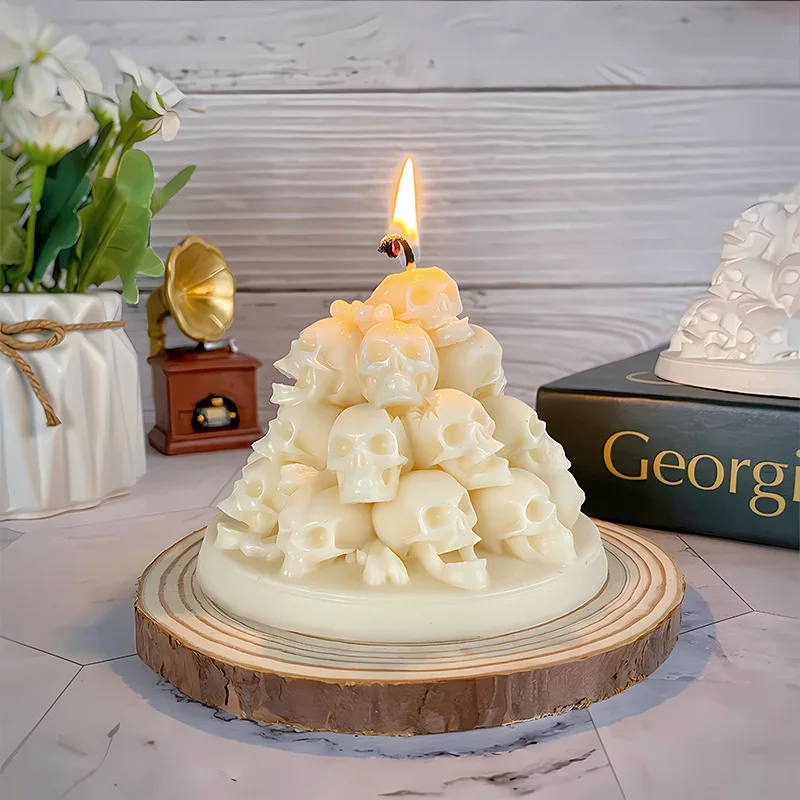 

Skull Mold Halloween Aromatherapy Candle Silicone Mold Handmade Skull Decoration Mold Plaster Mold