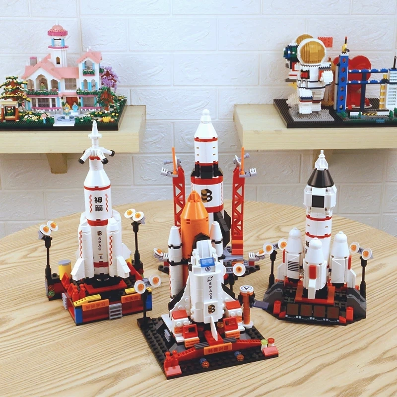 

100+PCS Space Shuttle Military Rocket Model Launch Center Building Blocks Toys Assemble Bricks Gifts For Boy Kids