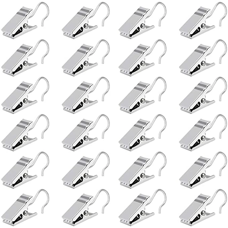 Confezione Da 20 Clip Per Tende Bianche In Acciaio Inossidabile Con Corde In Metallo Per Tende Da Sole Per Feste Ganci Appendiabiti Per La Decorazione