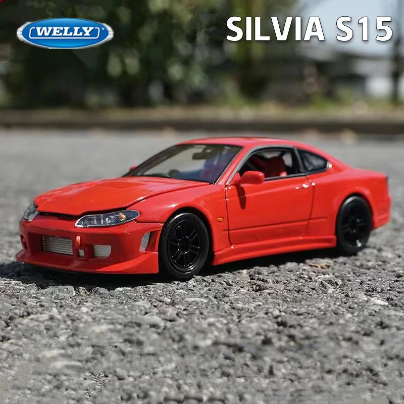 

Модель спортивного автомобиля Welly 1:24 Nissan Silvia S15 из сплава, модель высокого имитации литая металлическая игрушка, Модель гоночного автомобиля, коллекционный подарок для детей