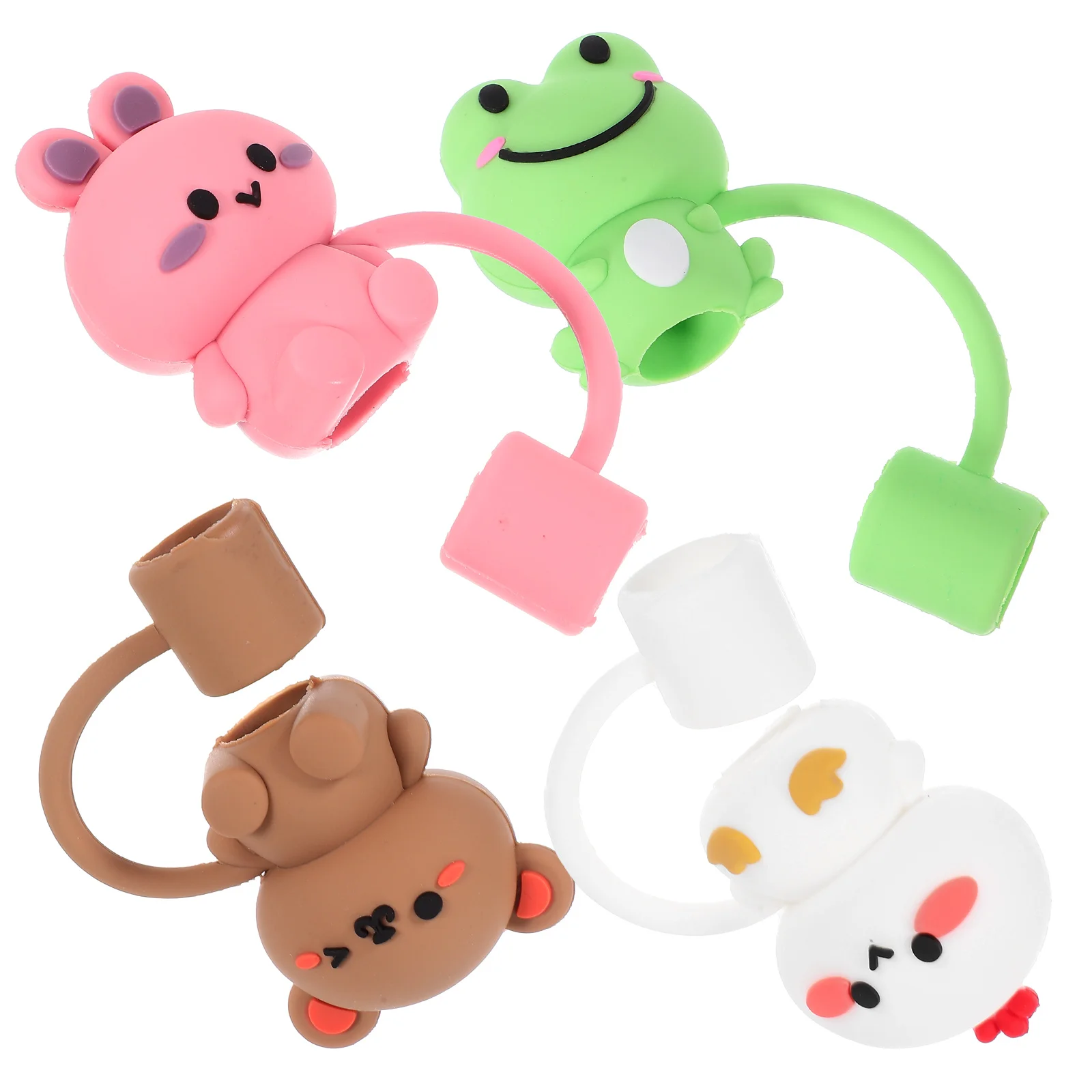 

4pcs Straw Silicone Covers Reusable Straw Covers Straws Plugs Straw Attachments for Cups Straws