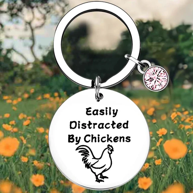 Funny Chicken Gift Key Chain Ring Chicken Lover Gift keychains pendant  Chicken Farmer Gift