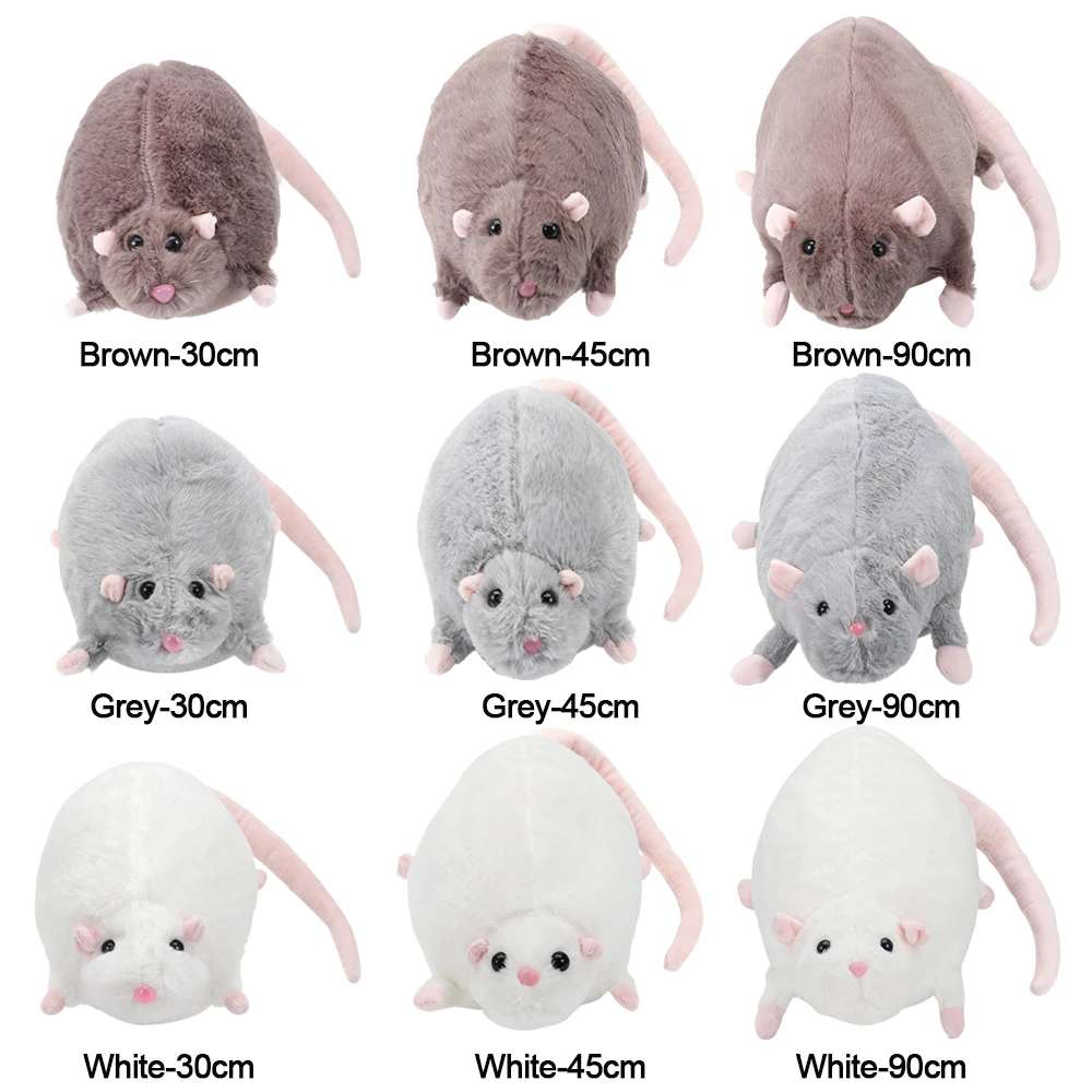 Creative 30/45/90cm Mouse Doll Plush Oversized Flower Branch Rat Doll Cartoon Soft Animal Figure Kids Gift Birthday