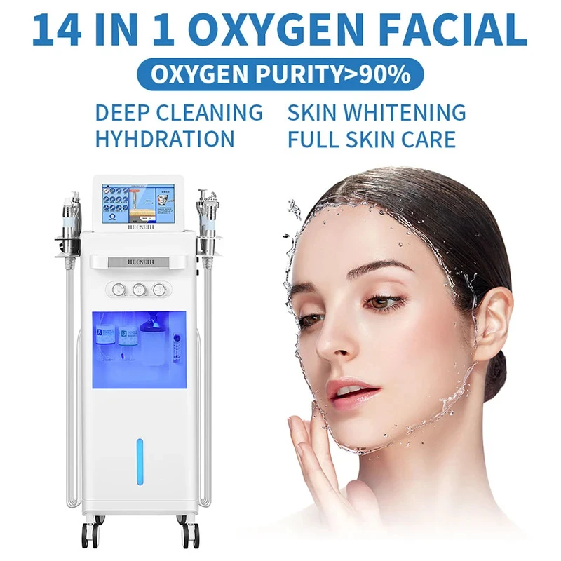 

Multifunction 14 in 1 Hydrogen Oxygen Bubble Skin Rejuvenation Lifting Diamond Water Peel Lifting Effect LED Light Therapy Machi