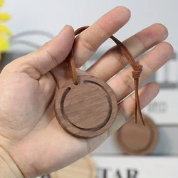 Elegant Handmade Round Wood Diffuser - Premium White Wax Wood and Black Walnut Aroma Accessory (Spade wood)