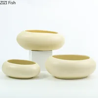 Creative Round Ceramic Vase Desk Decoration Minimalism Circular Flower Arrangement Floral Vases Flower Pots Room Aesthetic Decor 2