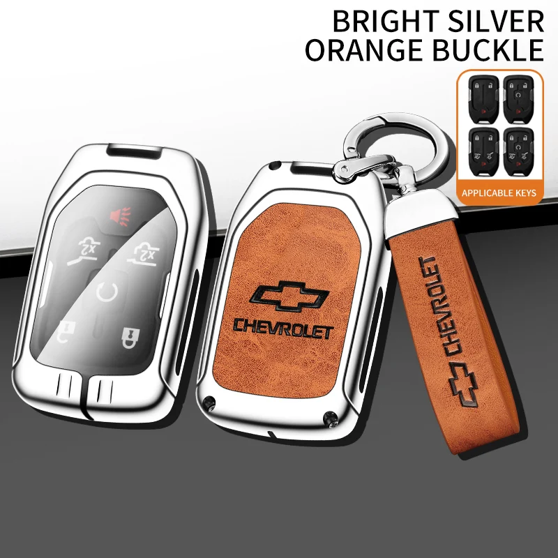thumbnail image 1 of Funda de cuero para llave de coche, funda para mando a distancia para Chevrolet Silverado GMC Sierra 1500 2500HD 3500HD Terrain Acadia 2020 2021 2022, 1 of 5