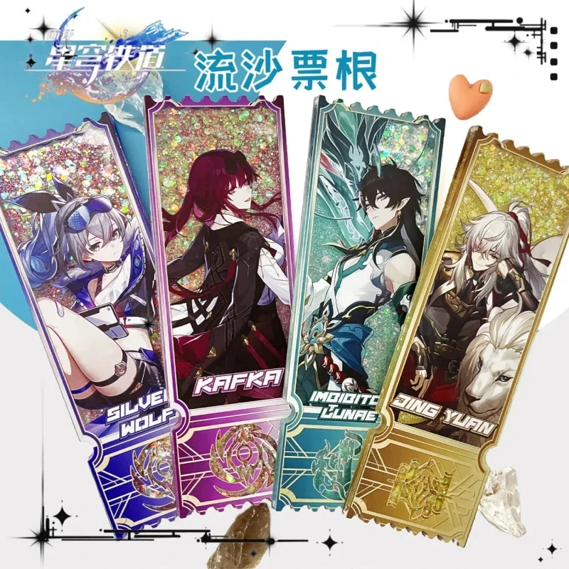 Honkai:Star Rail Black Swan Double Face Pattern Bella Cascata Sabbie Mobili Ticket Stand Figura Modello Acrilico Desktop Decor