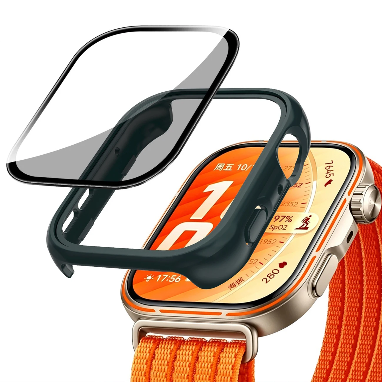 Premium Tempered Glass & Hard PC Bumper Watch Protector Case