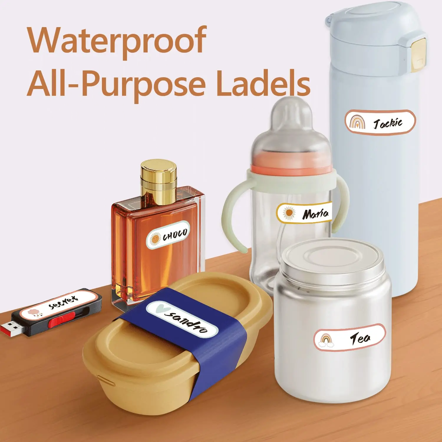 Label Stickers 80/160 Pcs Baby Bottle Labels Writable Waterproof Self Adhesive