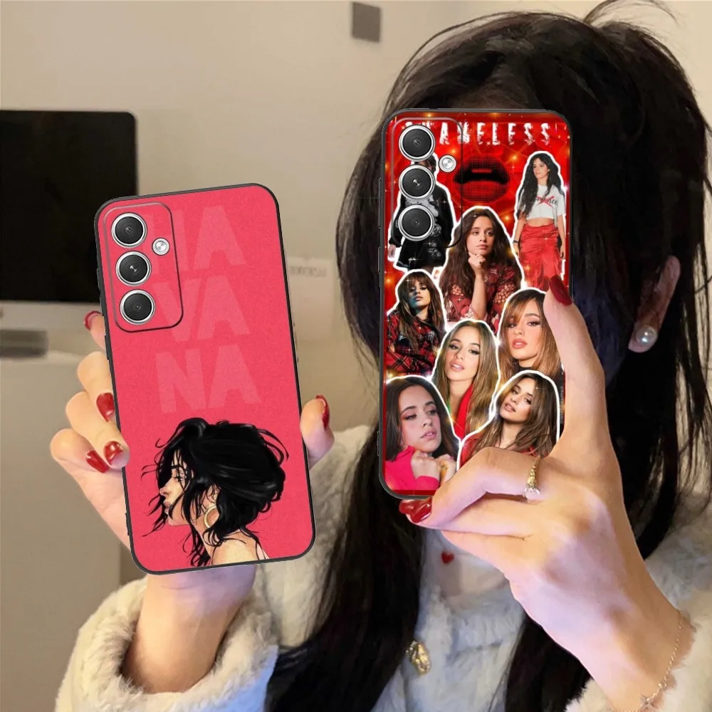 Camila Cabello Mobile Cell Phone Case For Samsung Galaxy S24 S23 S22 S21 S20 S10 S9 Plus Fe Ultra Lite Black Phone Cover Funda