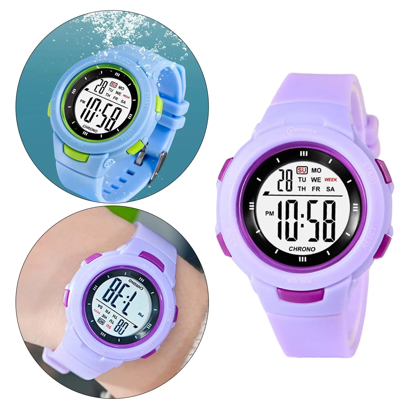 Watch Waterproof Electronic Watches Wrist Watch with Alarm Stopwatch Calendar Multi Function