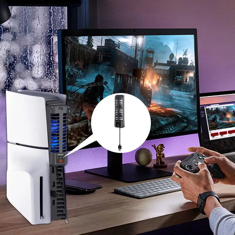 콘솔 쿨러 냉각 부품, 고성능 냉각 선풍기, LED 조명, USB 2.0 연결, 디지털 에디션용 조용한 작동