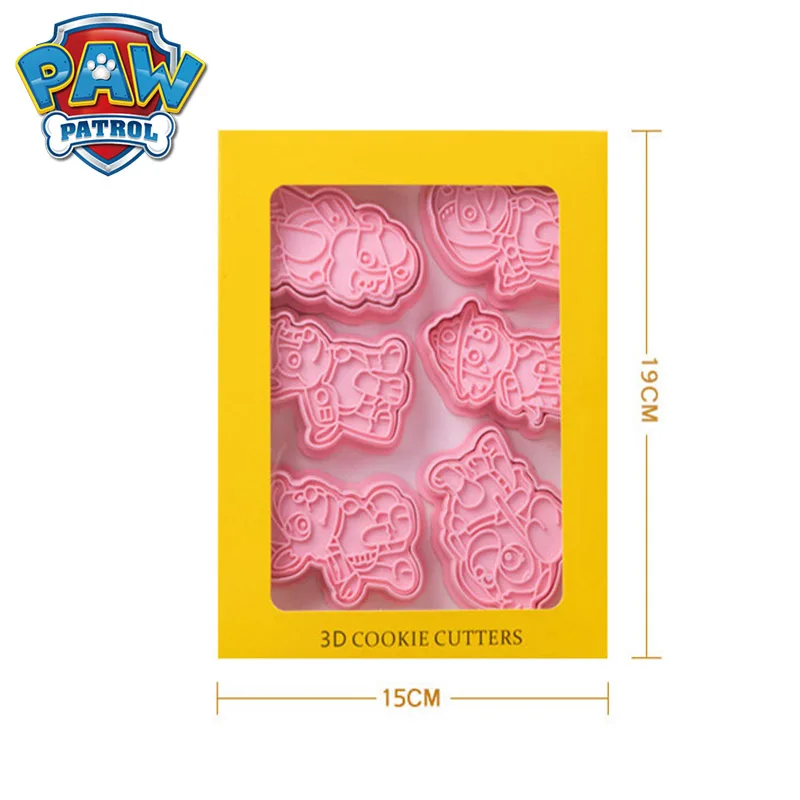 Paw Patrol 6/8 Pcs Set Baking Mold Chase Marshall Rubble Skye Anime Figure 3D Cute Model Kitchen Supplies Cake Making Kids Gifts