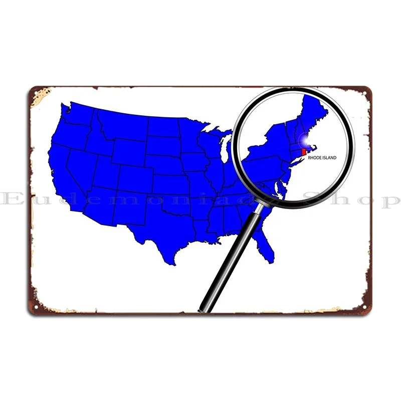 Rhode Island Metal Signs Cinema Party Cinema Design Murale Tin Sign Poster