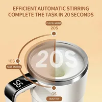 Tasse à café électrique auto-briquante de 380ML, tasse à café étanche IP67, chargeur USB, affichage numérique, tasse magnétique automatique 2