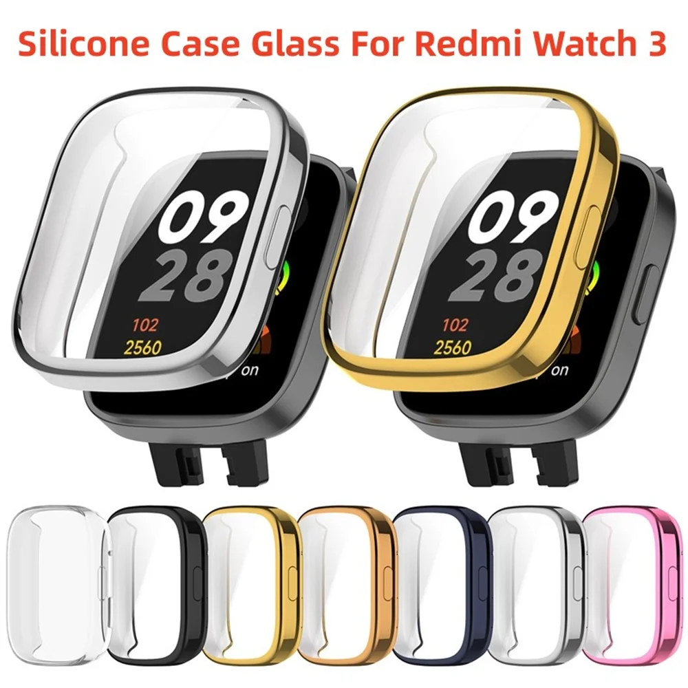 

Мягкий силиконовый стеклянный чехол для смарт-часов Redmi Watch 3, защита экрана, бампер для Xiaomi Redmi Watch 3Lite, защитные чехлы