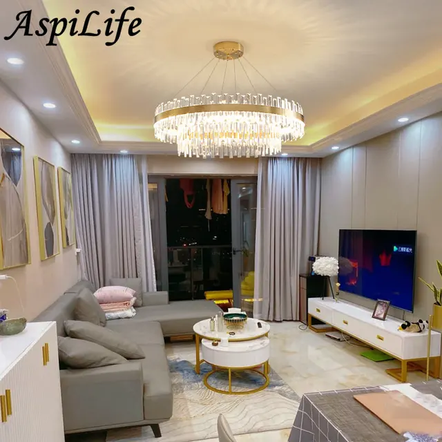 Enhance the atmosphere of your living room or bedroom with the Modern Simple Living Room Crystal Chandelier