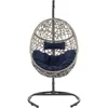Outdoor Furniture Egg Chair Swing with Stand and Cushion, for Garden Patio Backyard Lawn, Wicker Tear Drop Hammock Chair 1
