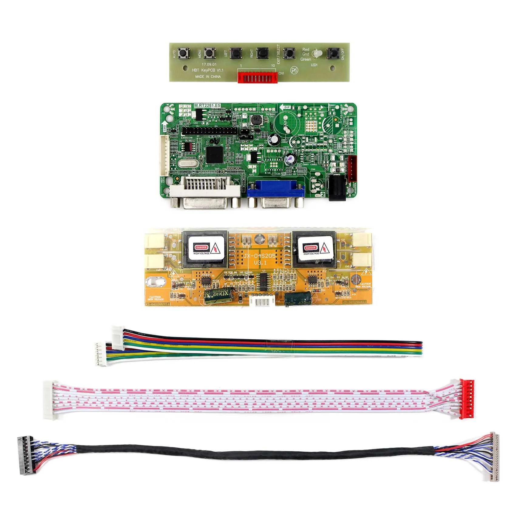 

Плата контроллера ЖК-дисплея VSDISPLAY VGA DVI, совместимая с 15-дюймовым 20pin 1024X768 HT15X15-D01 ЖК-экраном