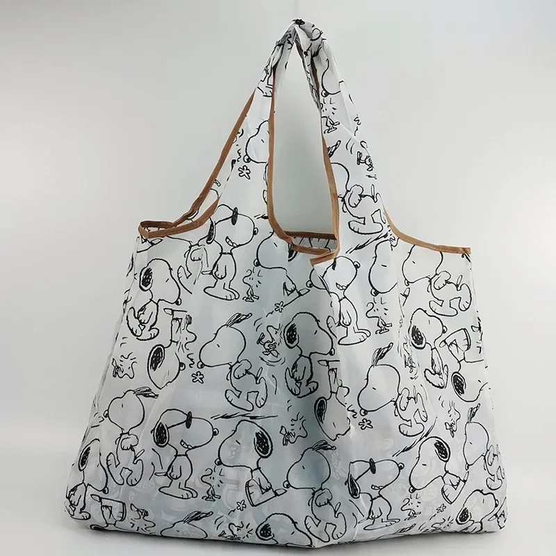 Snoopy Thick Large Tote ECO Reusable Portable Cartoon Shoulder Women's Handbags Waterproof Folding Pouch Shopping Bag Foldable 3