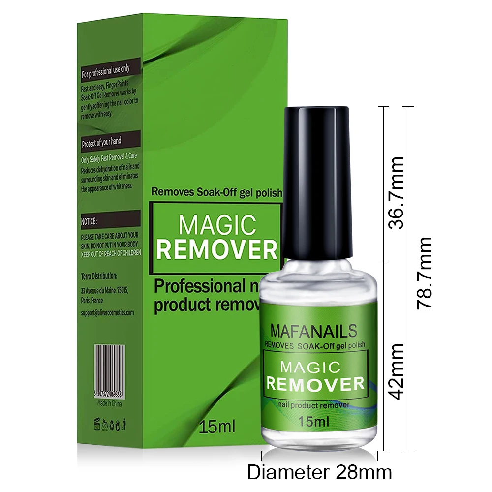 15ml/bottle Nail Gel Remover Polish Soak-Off 3 Minutes Quickly & Easily Removes Gel Polish 0.5fl.Oz Professional Non-Irritating 5