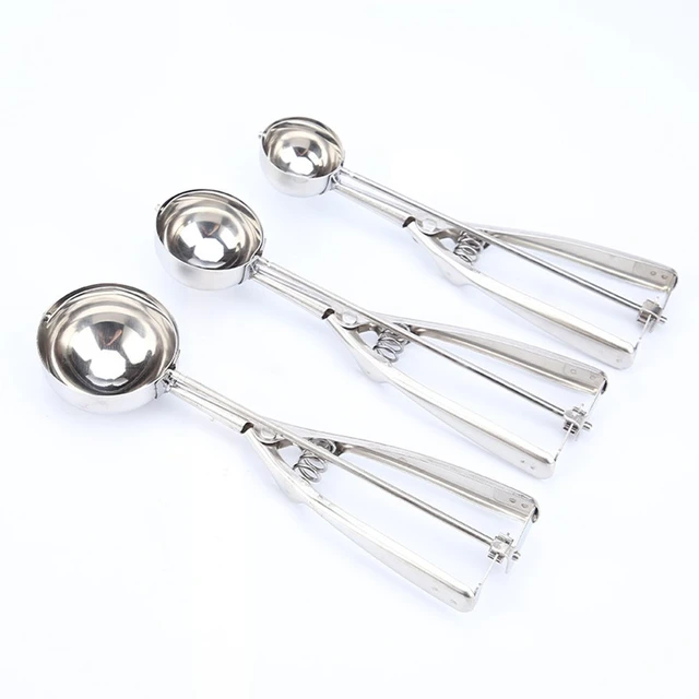 Ice Cream Scoop Kitchen Tools 3 Size Stainless Steel Spring Handle Mash  Potato Watermelon Ball Scoop Home Kitchen Accessories - AliExpress