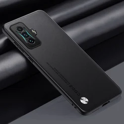 Premium PU Leather Matte Phone Case with Full Camera Protection for Redmi K50 Gaming (Black)