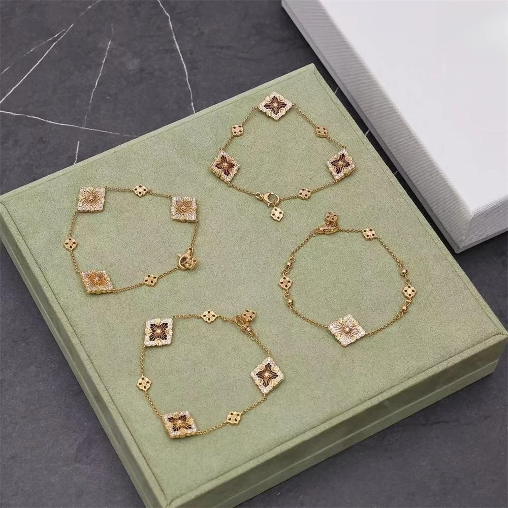 

Carved Rhombus Stone Bracelet For Women Vintage 2023 Italian Charm Jewelry Semi-Precious Stone.