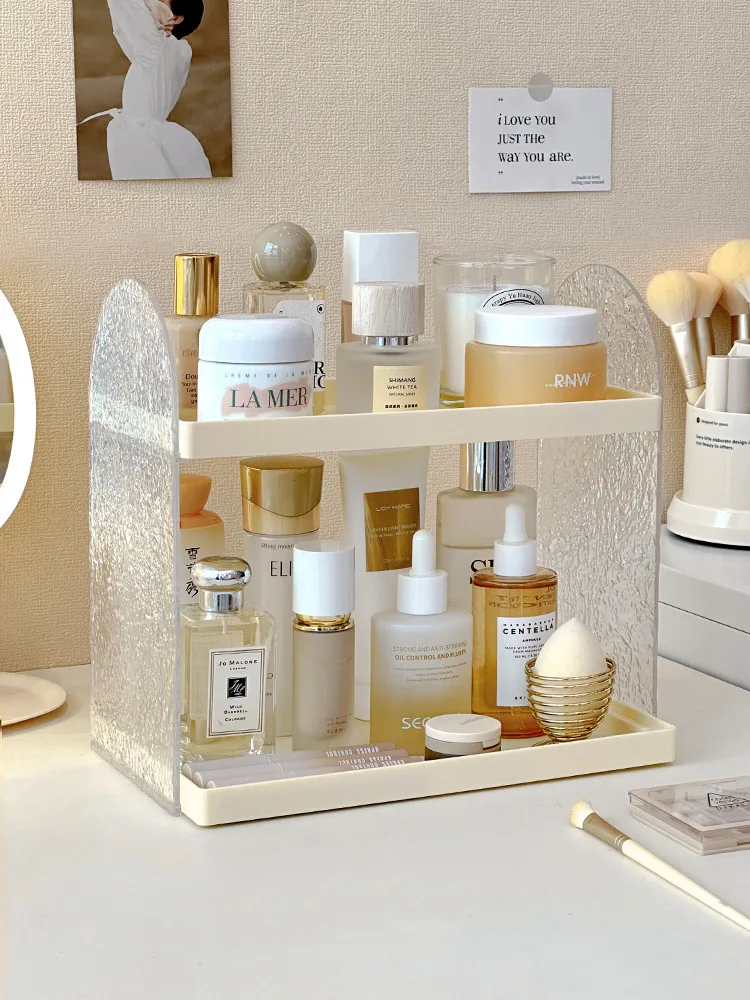 

Desktop Perfume Rack Acrylic Light Luxury Bathroom Cosmetics Storage Shelf Makeup Lipstick Eyeshadow Palette Storage Organizer