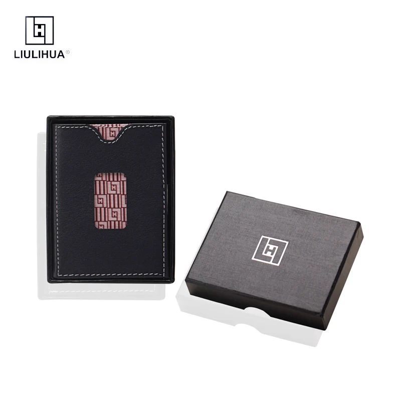 

LLH Ultra Thin RFID Card Bag Fashion Simple Wallet Men's and Women's Short Mini Cowhide Three Fold Wallet