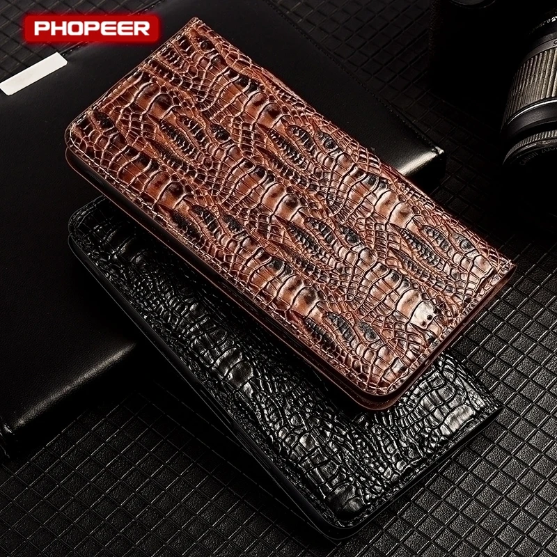 Premium Genuine Leather Wallet Case with Magnetic Closure