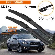 

Car Wiper Blade For Infiniti M35HL All Year Windshield Rubber Silicon Refill Front Window Wiper 26"+19" LHD RHD Auto Accessories