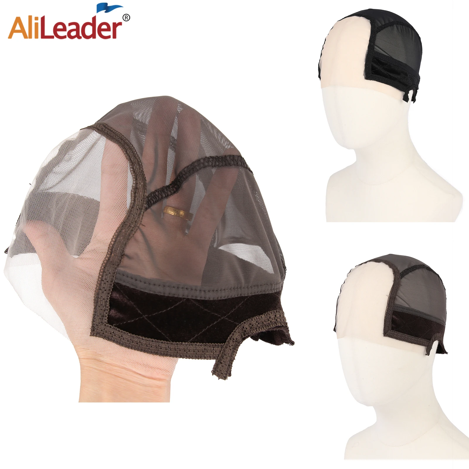 Lace Wig Grip Cap For Women Adjustable Wig Caps With Velvet Band Protection Ears Non-Slip Breathable And Secure Glueless Cap