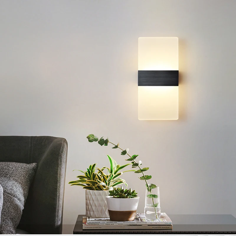 wall lights interior Mini 4/6/12/18W LED Acrylic Wall Light AC90-260V Bedroom Lighting Living Room Bedside Stairs Home Decor Interior Wall Light wall lamp light