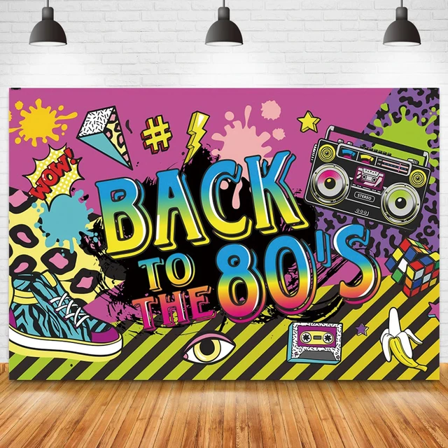 Arrière-plan mural en Polyester, 100x150cm, musique Disco rétro Cool, décor  de fête dos aux années 90, décorations de fête d'anniversaire pour adultes  - AliExpress