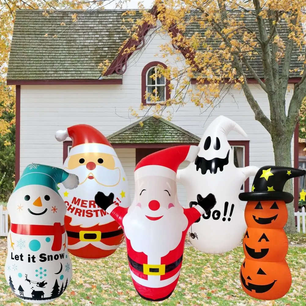 Halloween Santa Claus Inflatable Tumbler Pumpkins Tall Snowman Inflatable Model Courtyard Decor Festival Theme