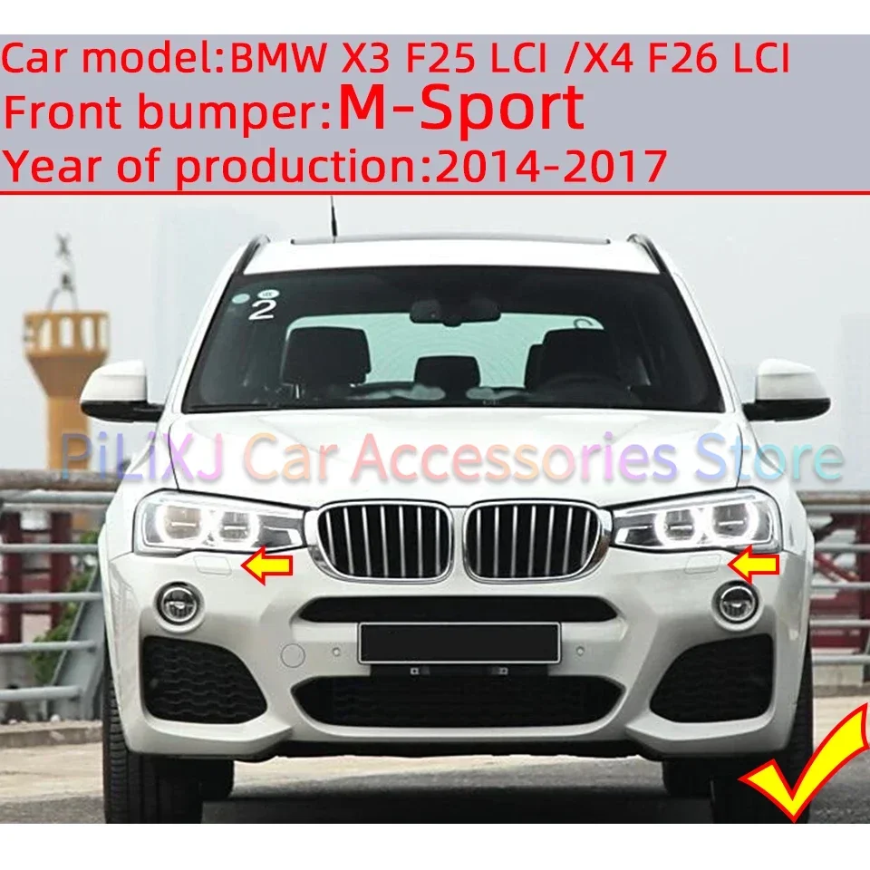 BMW 앞 범퍼 헤드 라이트 와셔 노즐 커버 용 자동차 부품 X3 X4 F25 F26 LCI M-Sport 2014 2015 2016 2017  51118064137