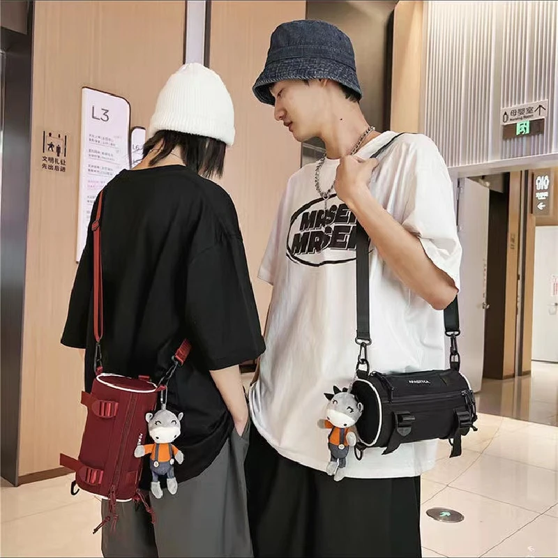 Vc Cool Streetwear Barrel-shaped Shoulder Bags For Men Hip Hop Men's Small  Satchel Sling Bag Ins Fashion Patchwork Crossbody Bag - Shoulder Bags -  AliExpress