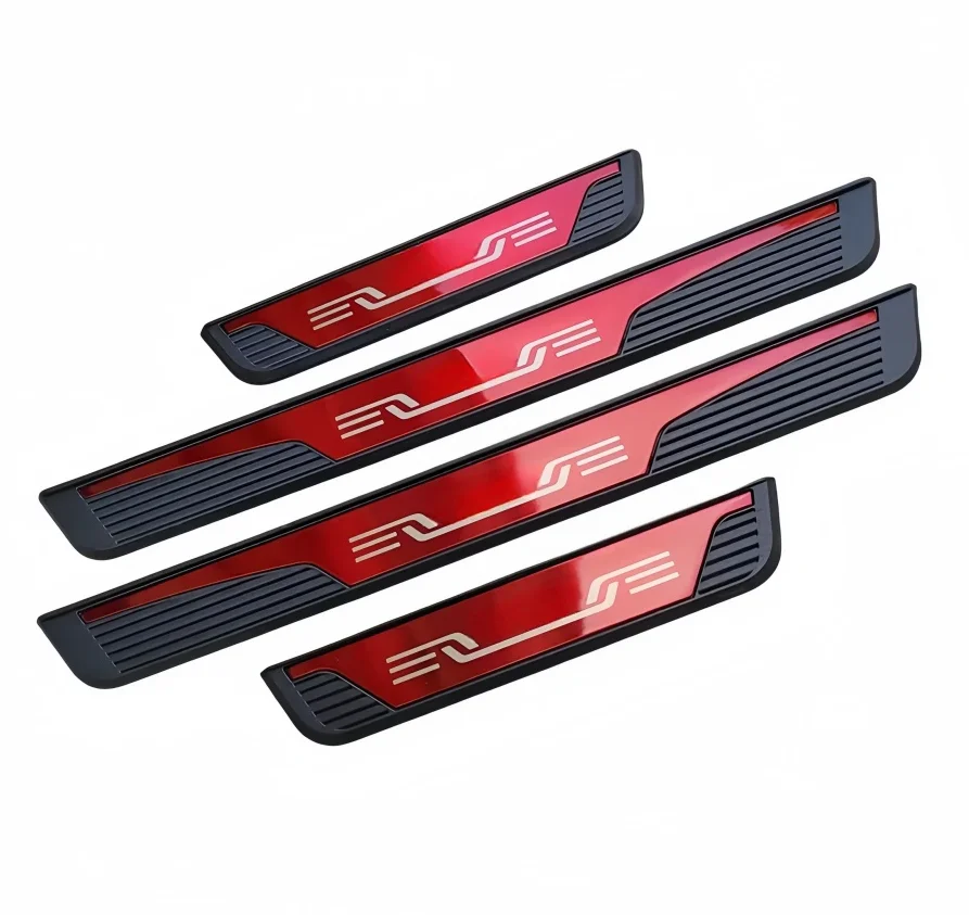 4 PièCes Acier Inoxydable Plaques Seuil Porte Voiture Pour Peugeot 308 208 508 207 3008 2008 307, Bande Bienvenue Protecteur Porte Voiture, PéDale Autocollant, Accessoire DéCoration Armatures Caisse